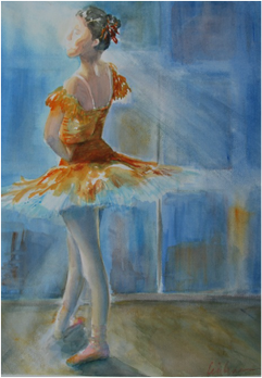 Dancer watercolor painting by karen lindeman fine art