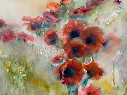 karen lindeman fine art studio prints on acrylic Poppies original watercolor in International Exhibition